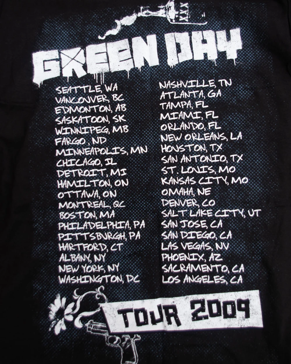 21st Century Breakdown US tour shirt - dates