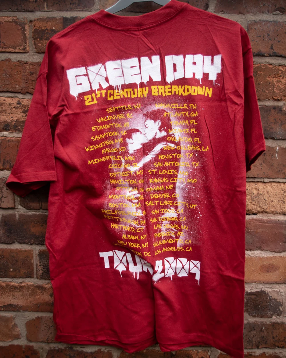 Red North American tour shirt - back