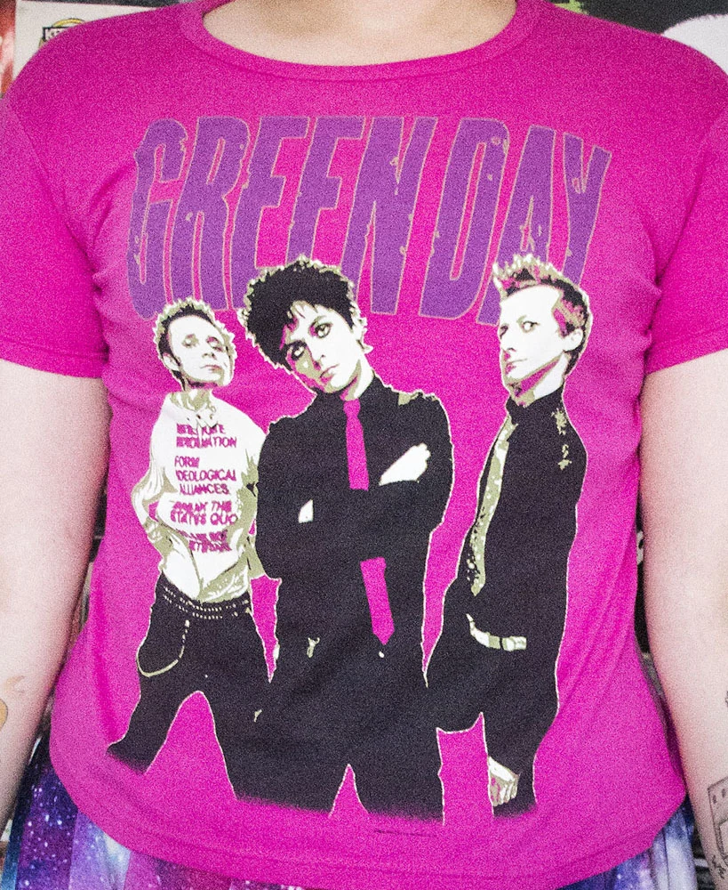 Hot pink band photo shirt