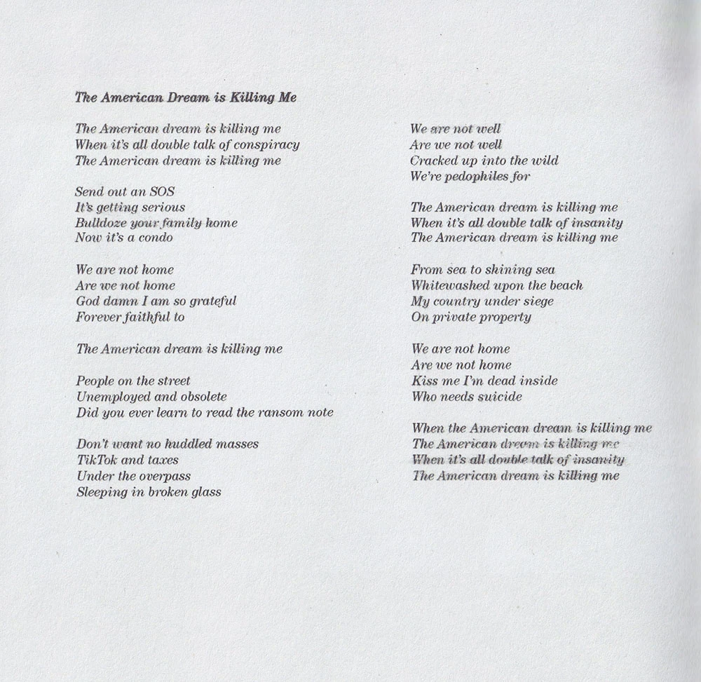The American Dream Is Killing Me - lyrics