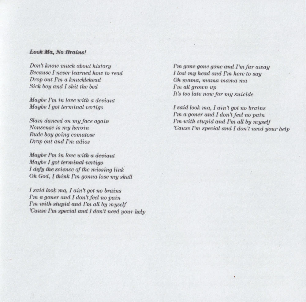 Look Ma, No Brains! - lyrics