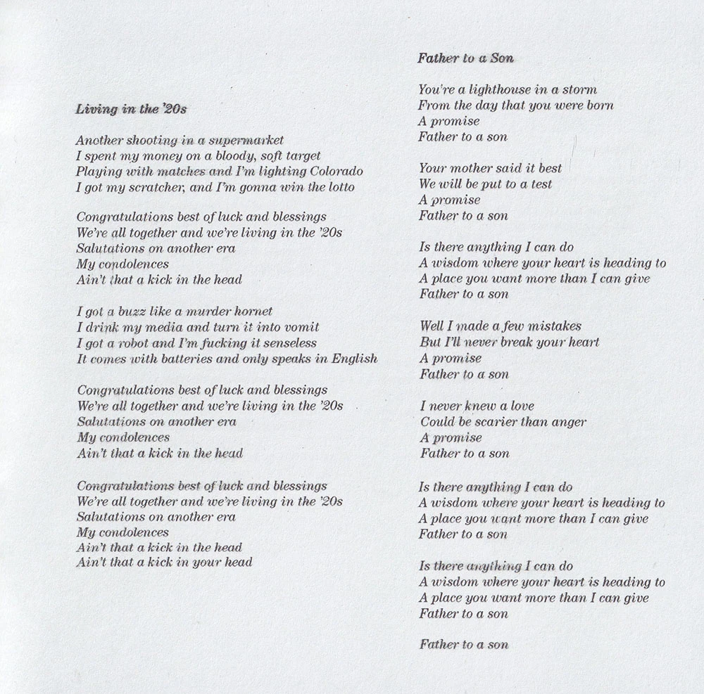 Living in the '20s and Father to a Son lyrics