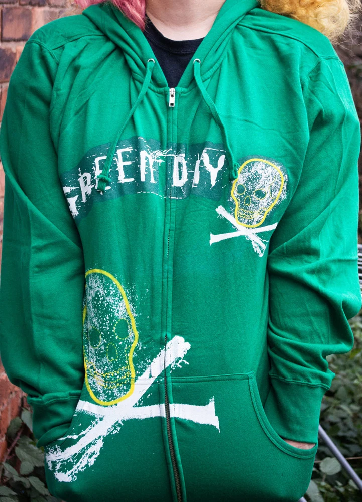 Green skulls hoodie