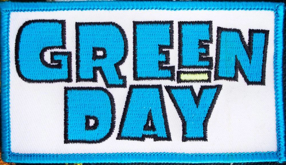 Blue and white Green Day logo patch