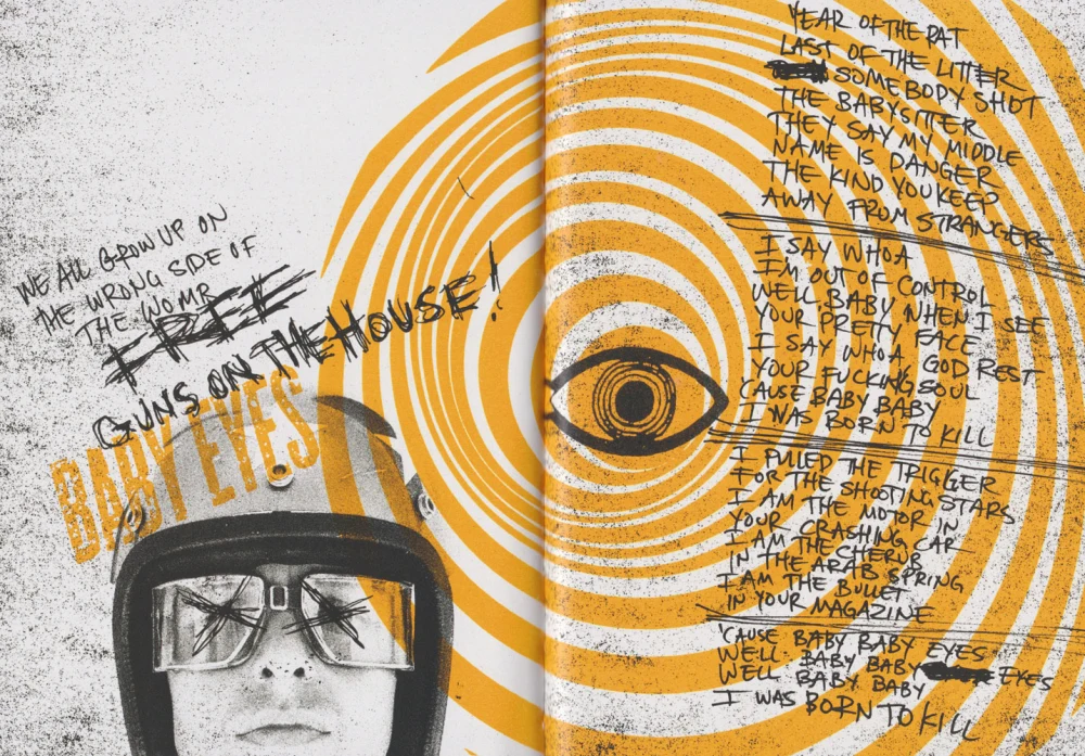 ¡Dos! hardcover lyric book - page 24-25 (Baby Eyes)