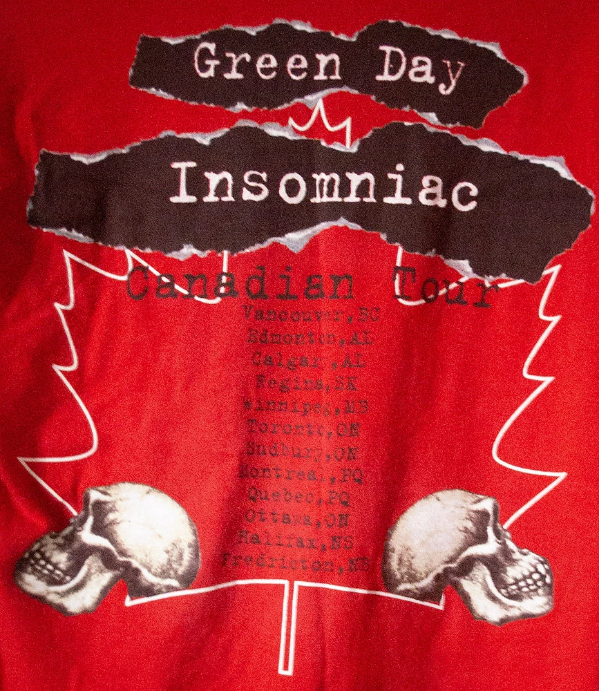 Insomniac Canadian tour shirt - dates
